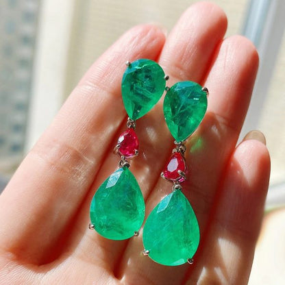 16Ct Pear Cut Drop Earrings