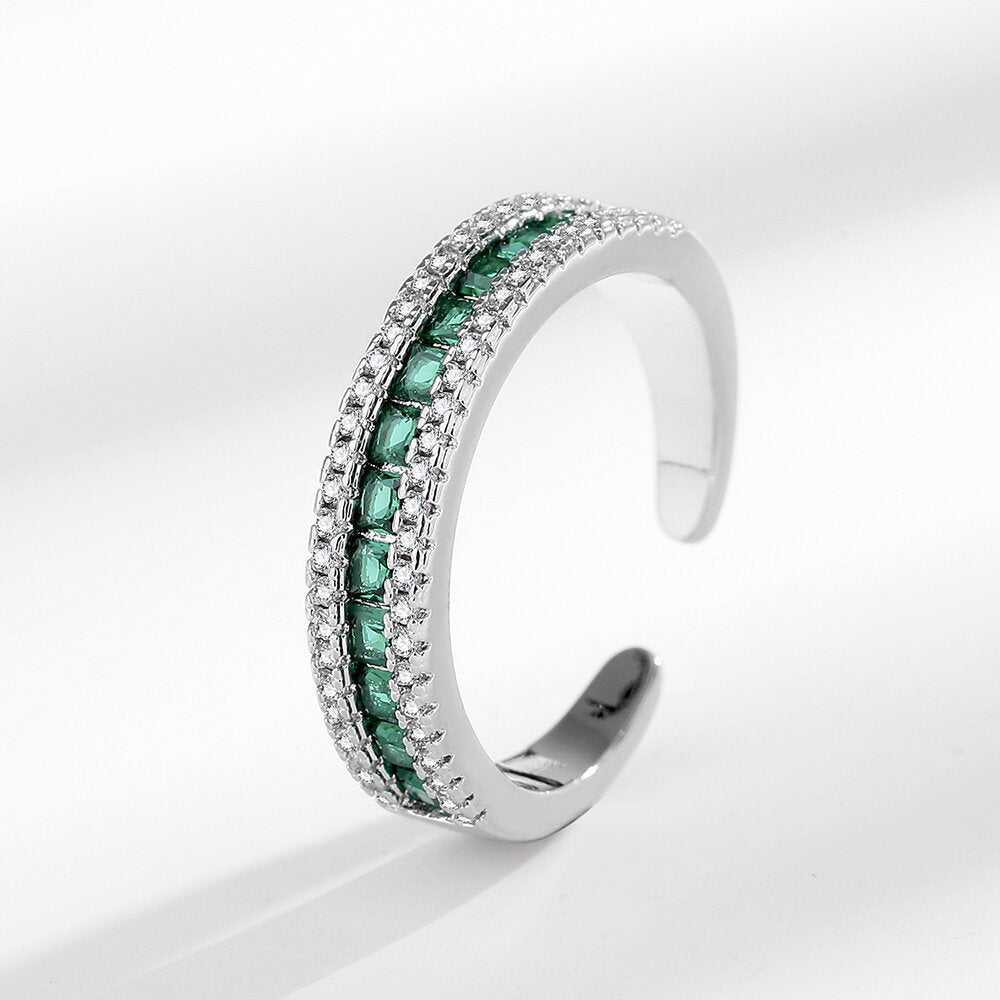 6Ct Green Sapphire Baguette Cut Ring