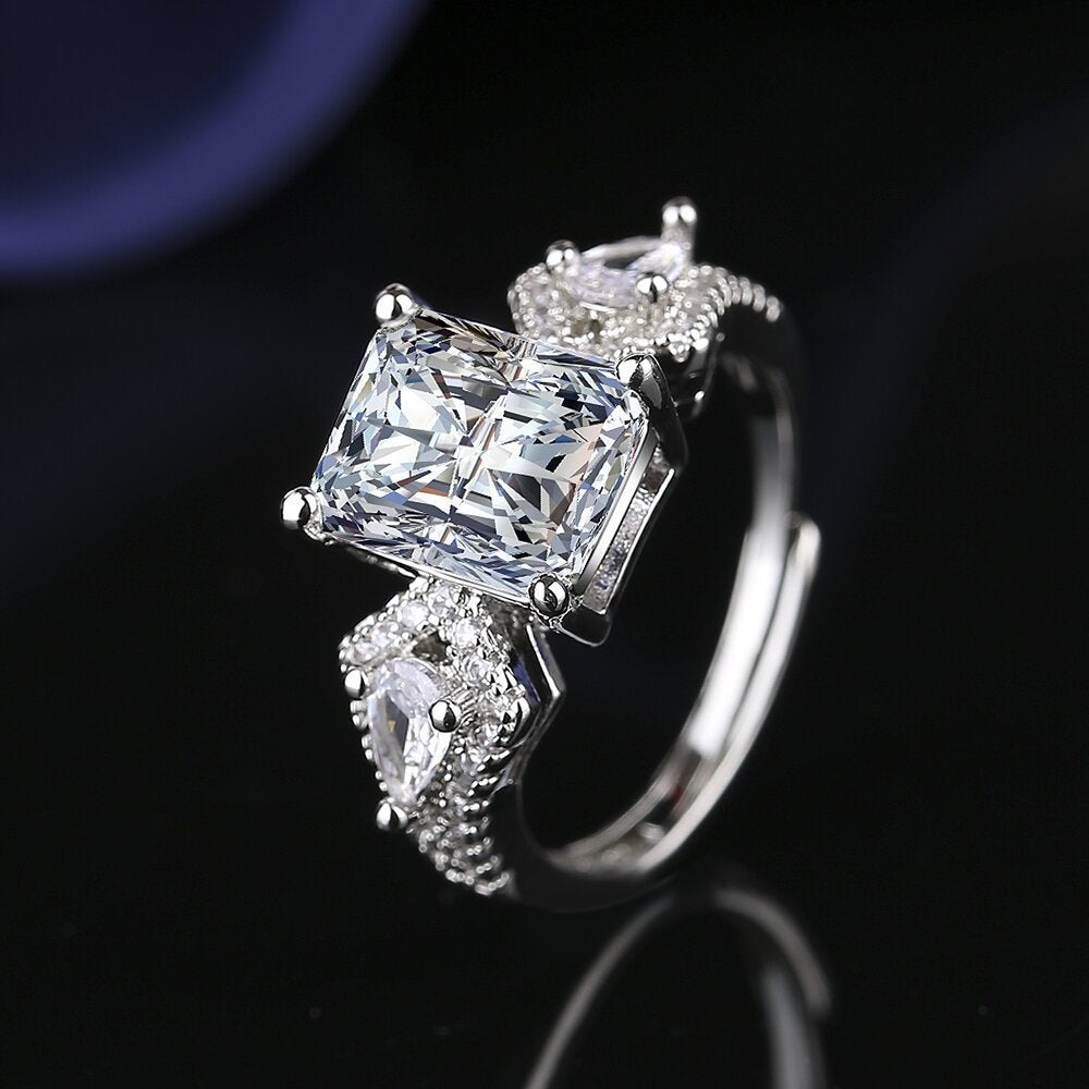 6Ct White Sapphire Baguette Cut Ring