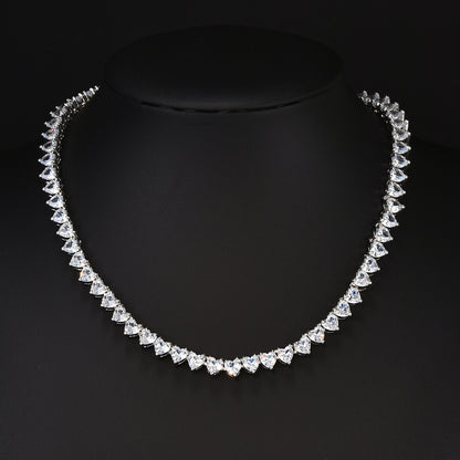 25Ct White Sapphire Heart Cut Necklace