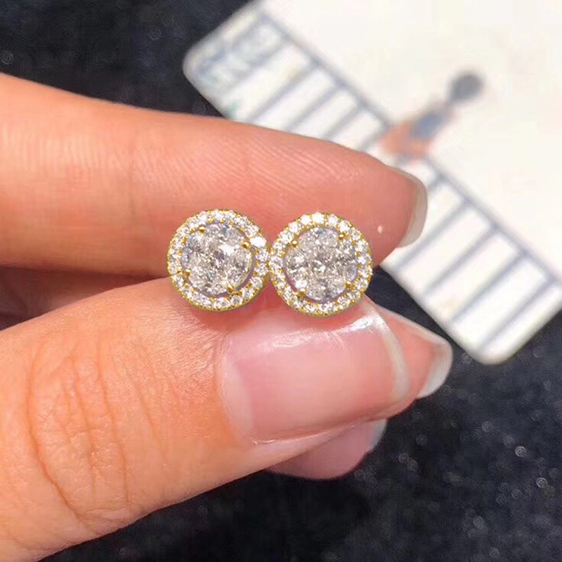 6Ct White Sapphire Round Cut Stud Earrings