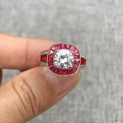 9Ct White Sapphire Round Cut Engaement Ring