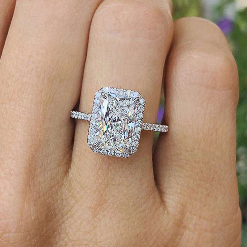 10Ct White Sapphire Baguette Cut Ring