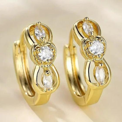 8Ct White Sapphire Round Cut Hoop Earrings