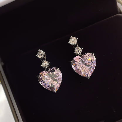 10Ct Heart Cut Drop Earrings