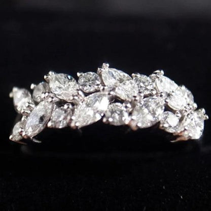 6Ct White Sapphire Marquise Cut Wedding Ring