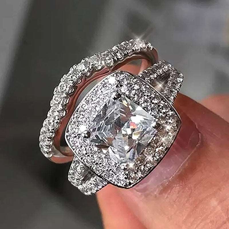 10Ct White Sapphire Baguette Cut Rings Set