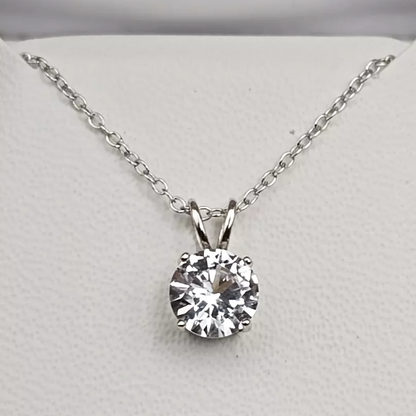 7Ct White Sapphire Round Cut Necklace