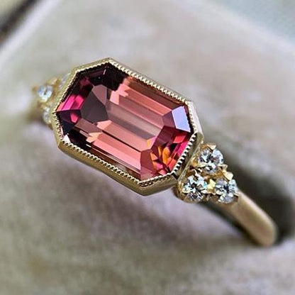 6Ct Red Sapphire Cushion  Cut Ring