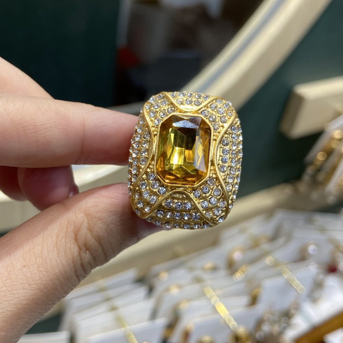 15Ct Yellow Sapphire Baguette Cut Ring