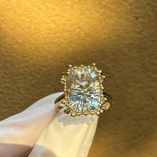 12Ct White Sapphire Baguette Cut Ring