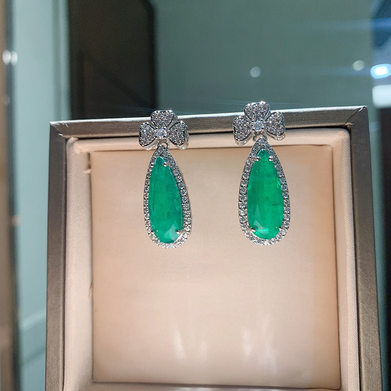 Green Sapphire Pear Cut Jewelry Set