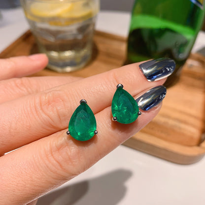 Green Sapphire Pear Cut Jewelry Set