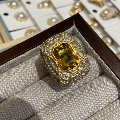 15Ct Yellow Sapphire Baguette Cut Ring