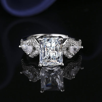 6Ct White Sapphire Baguette Cut Ring