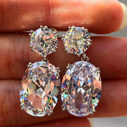 20Ct Oval Cut Drop Earrings