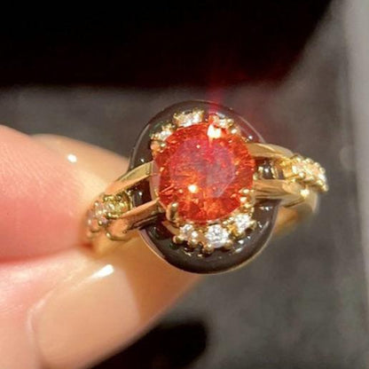 8Ct Red Sapphire Round Cut Ring