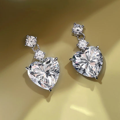 10Ct Heart Cut Drop Earrings