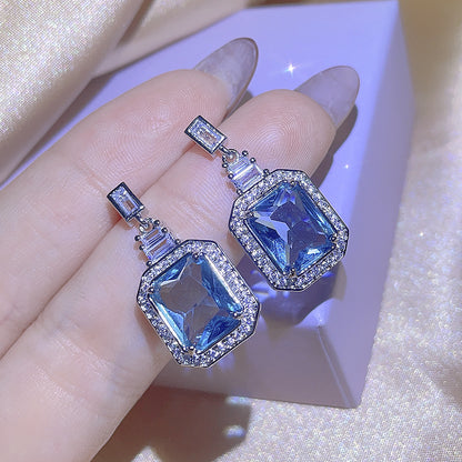 Blue Sapphire Baguette Cut Jewelry Set