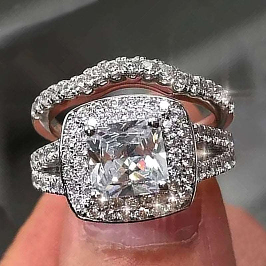 10Ct White Sapphire Baguette Cut Rings Set