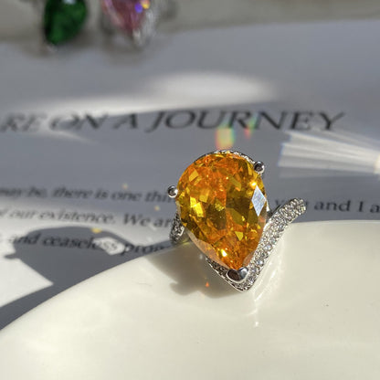 13Ct Yellow Sapphire Pear Cut Ring