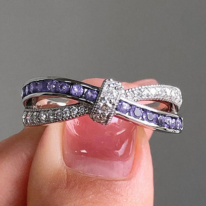 8Ct Purple Sapphire Round Cut Wedding Ring