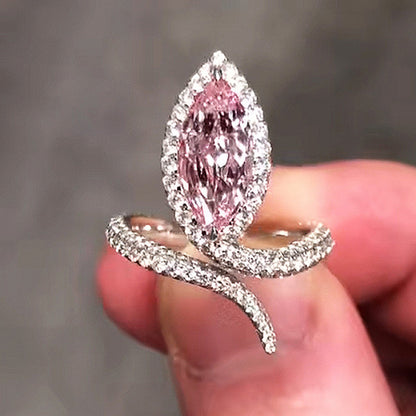 6Ct Pink Sapphire Marquise Cut Engaement Ring