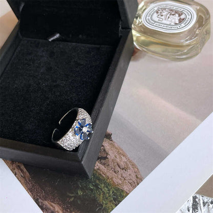 6Ct Blue Sapphire Heart Cut Ring