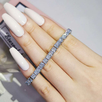 14Ct White Sapphire Baguette Cut Bracelet