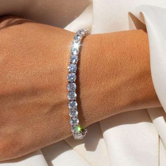 12Ct White Sapphire Oval Cut Bracelet