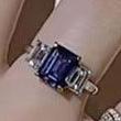 6Ct Blue Sapphire Baguette Cut Engaement Ring