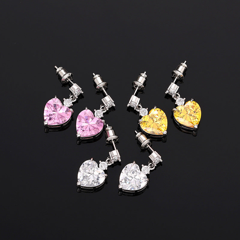 10Ct Heart Cut Drop Earrings