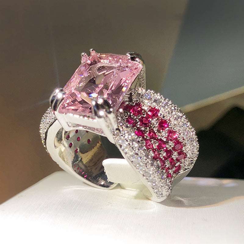 16Ct Pink Sapphire Baguette Cut Ring