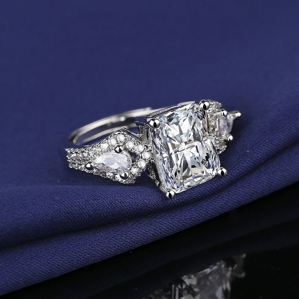 6Ct White Sapphire Baguette Cut Ring