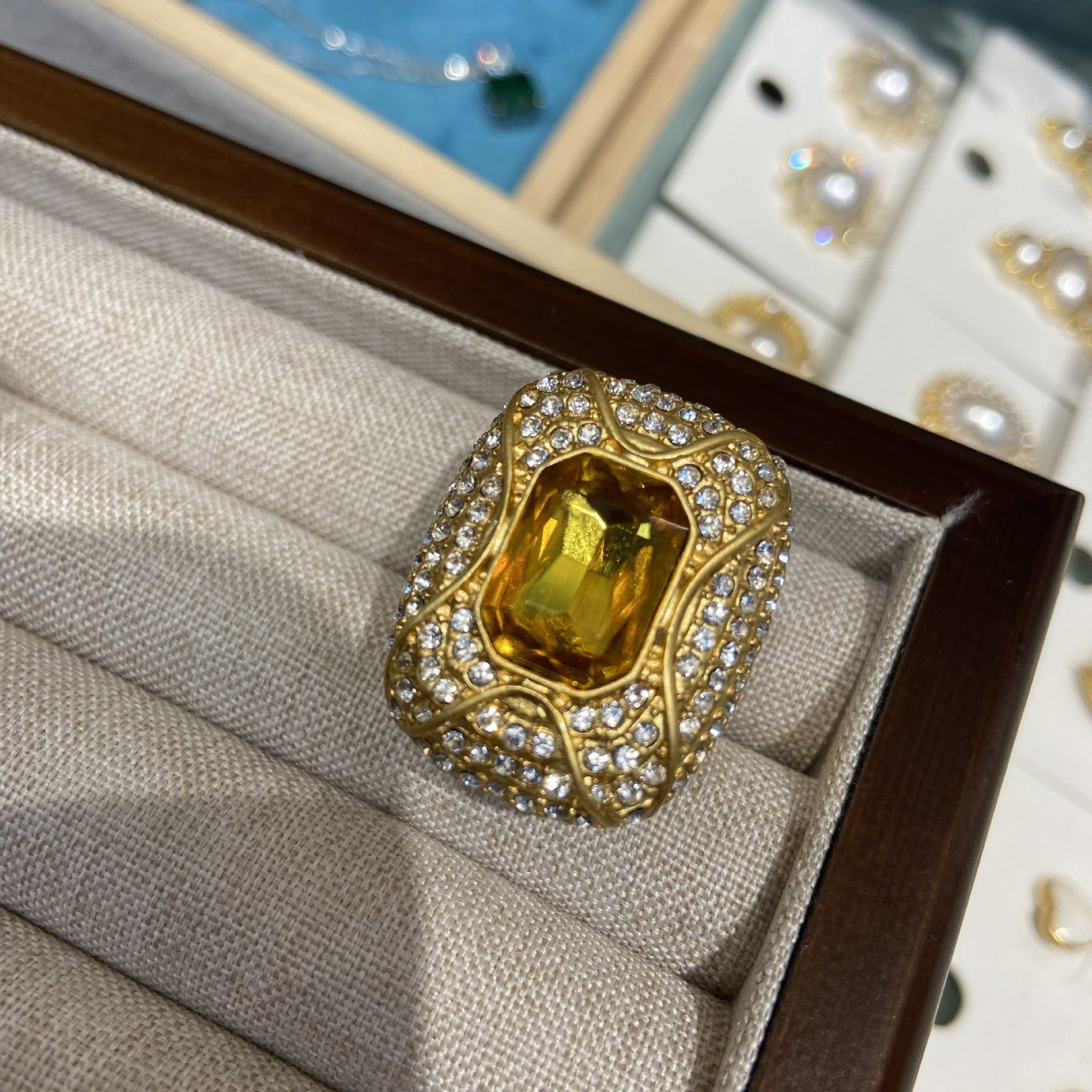 15Ct Yellow Sapphire Baguette Cut Ring