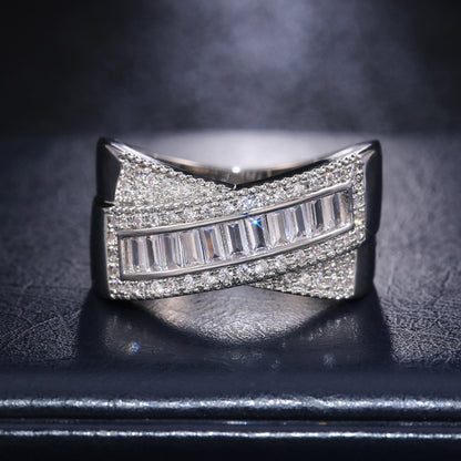 8Ct White Sapphire Baguette Cut Ring