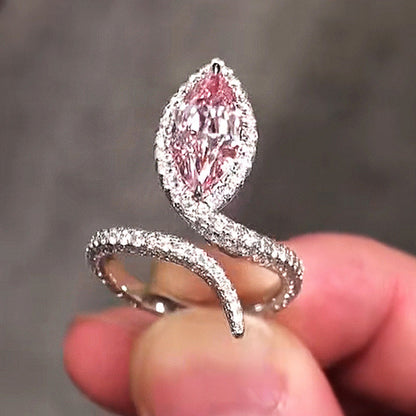 6Ct Pink Sapphire Marquise Cut Engaement Ring