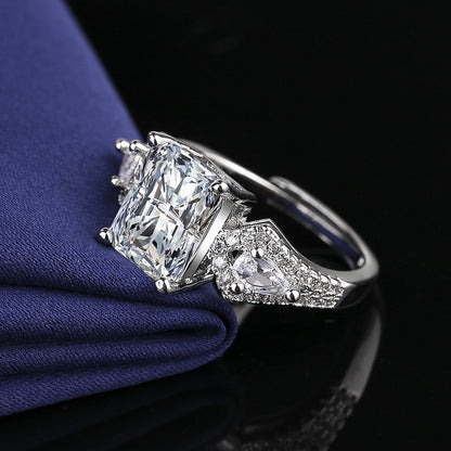 6Ct White Sapphire Baguette Cut Ring