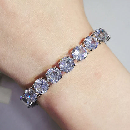 16Ct White Sapphire Round Cut Bracelet