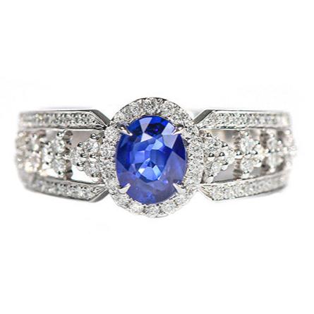 6Ct Blue Sapphire Oval Cut Ring