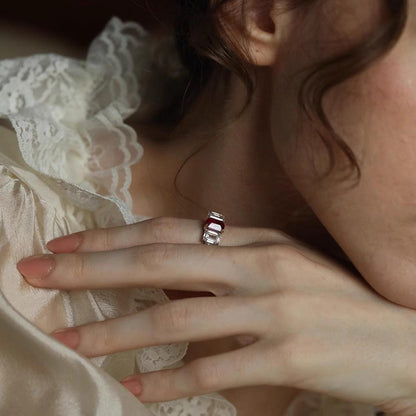 6Ct Red Sapphire Baguette Cut Ring