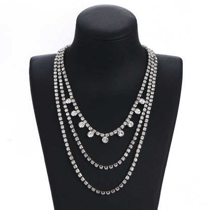 12Ct White Sapphire Round Cut Necklace