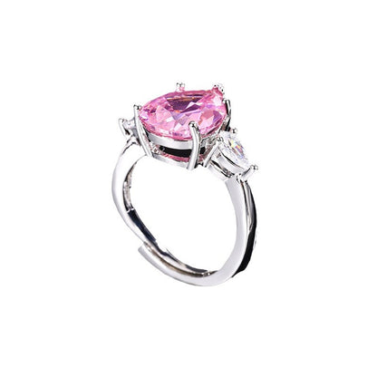 10Ct Pink Sapphire Pear Cut Engaement Ring