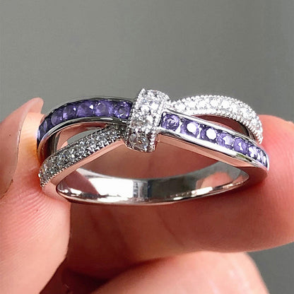 8Ct Purple Sapphire Round Cut Wedding Ring