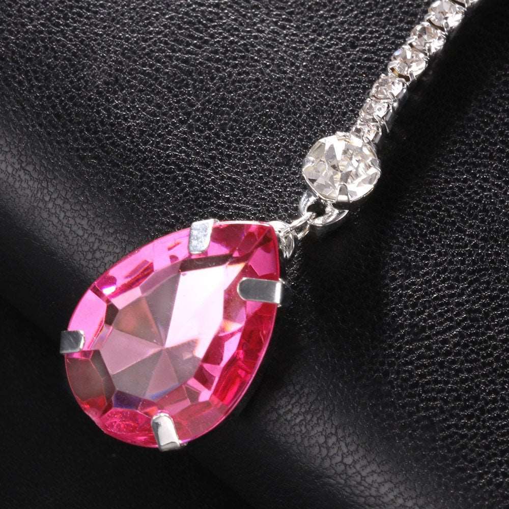 10Ct Red Sapphire Pear Cut Necklace