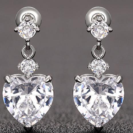 10Ct Heart Cut Drop Earrings