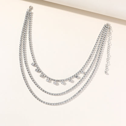 12Ct White Sapphire Round Cut Necklace