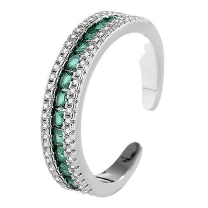 6Ct Green Sapphire Baguette Cut Ring