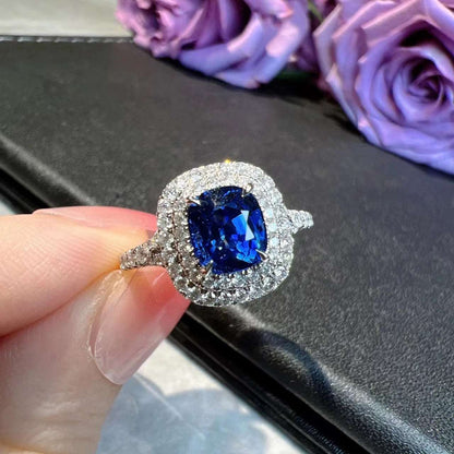 10Ct Blue Sapphire Baguette Cut Ring