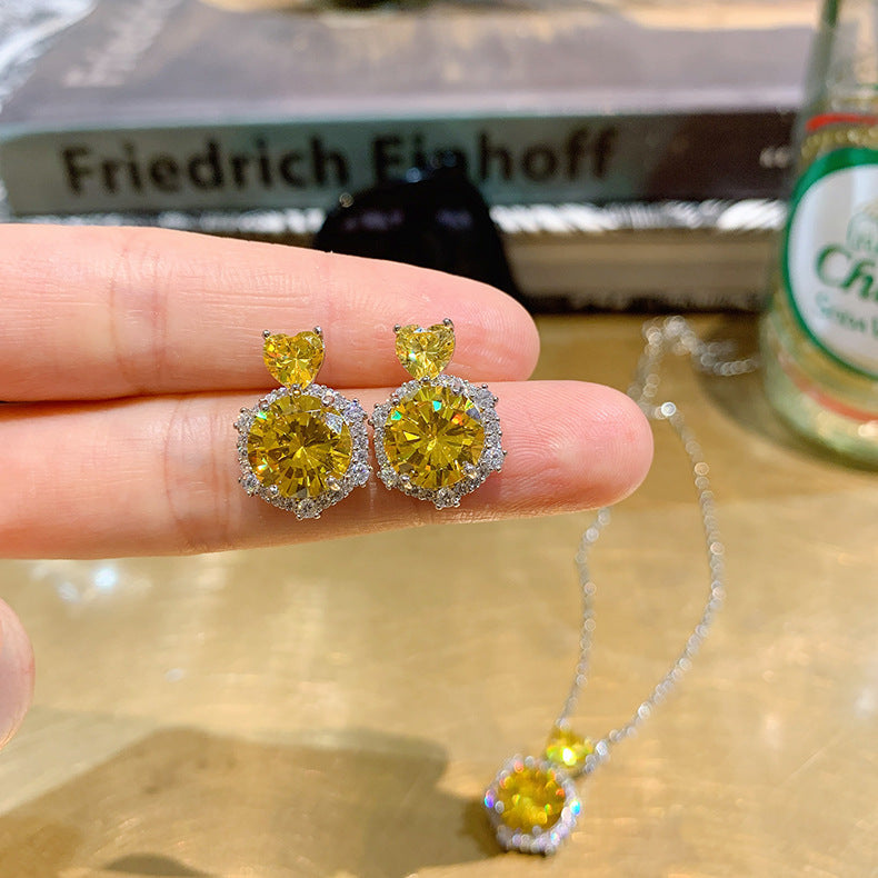 Yellow Sapphire Round Cut Jewelry Set